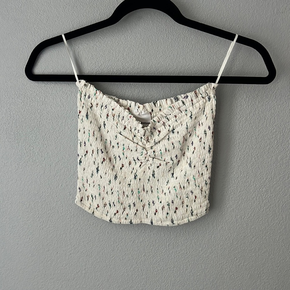 Floral scrunchy tube top -crop